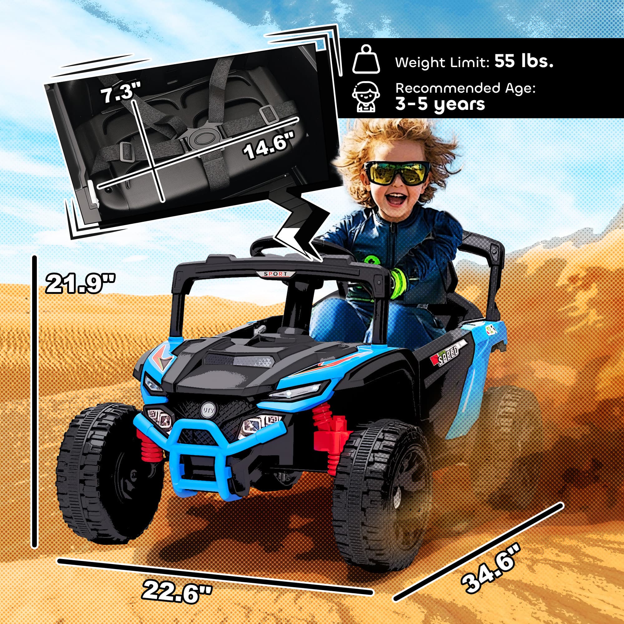 12V Kids Ride On Truck, Battery Powered image 3