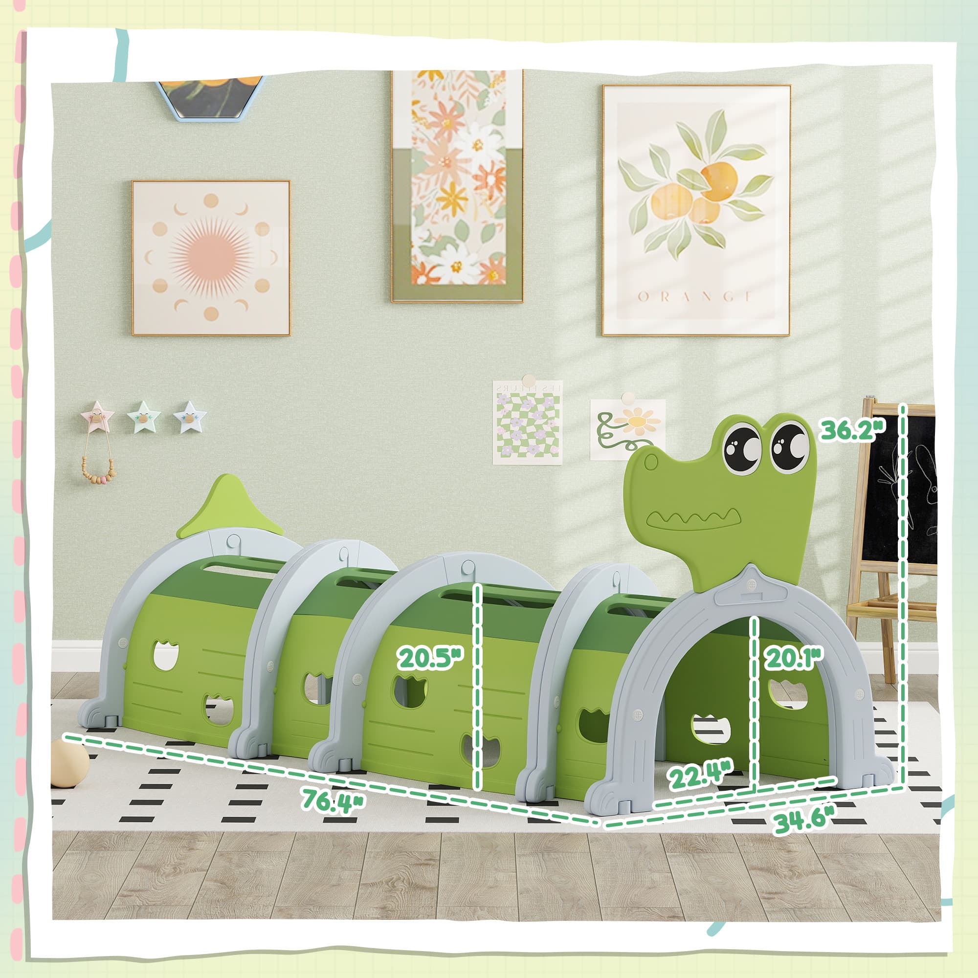 Crocodile Design Kids Play Tunnel for Kids image 3