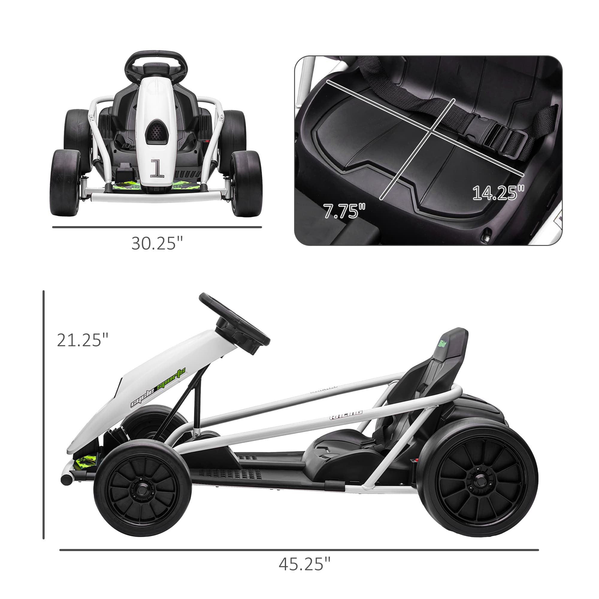 24V Electric Go Kart for Kids, Drift image 3