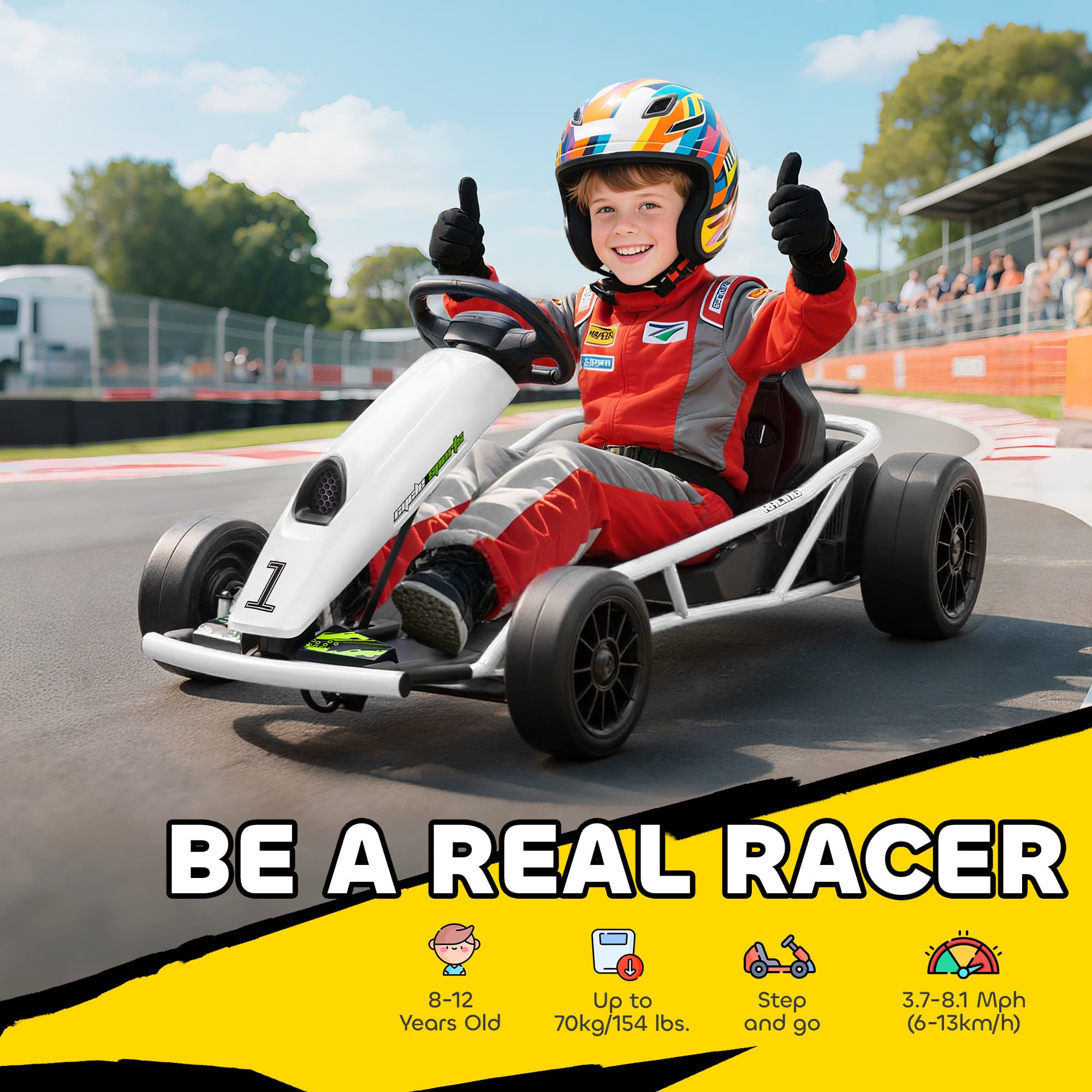 24V Electric Go Kart for Kids, Drift image 4