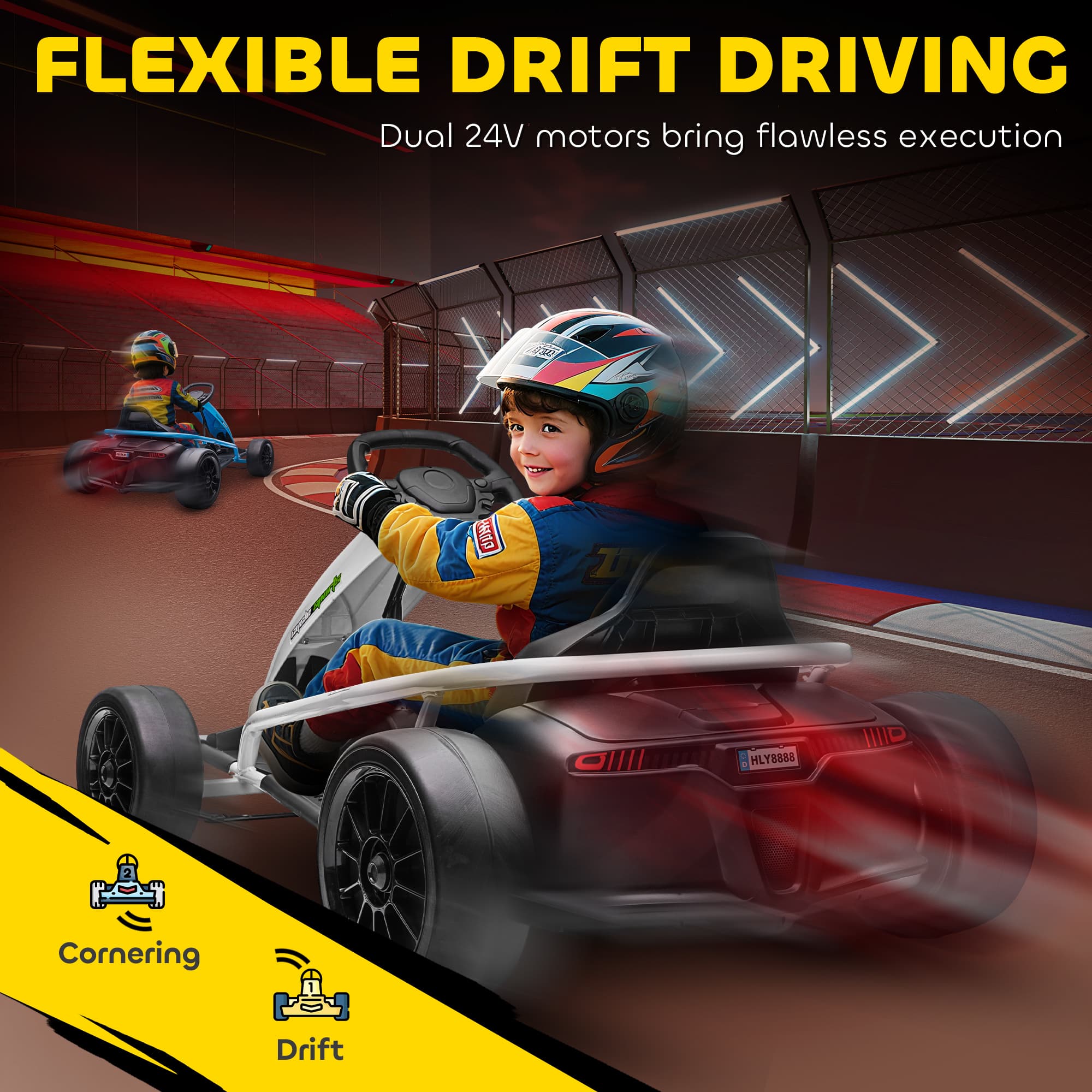 24V Electric Go Kart for Kids, Drift image 5