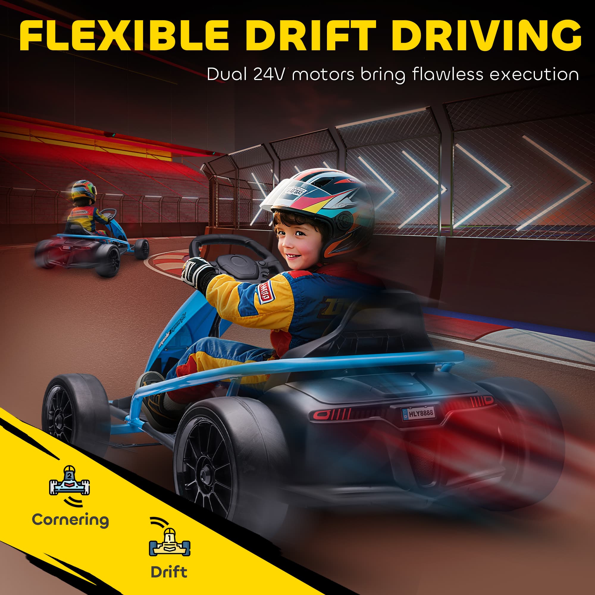 24V Electric Go Kart for Kids, Drift image 5