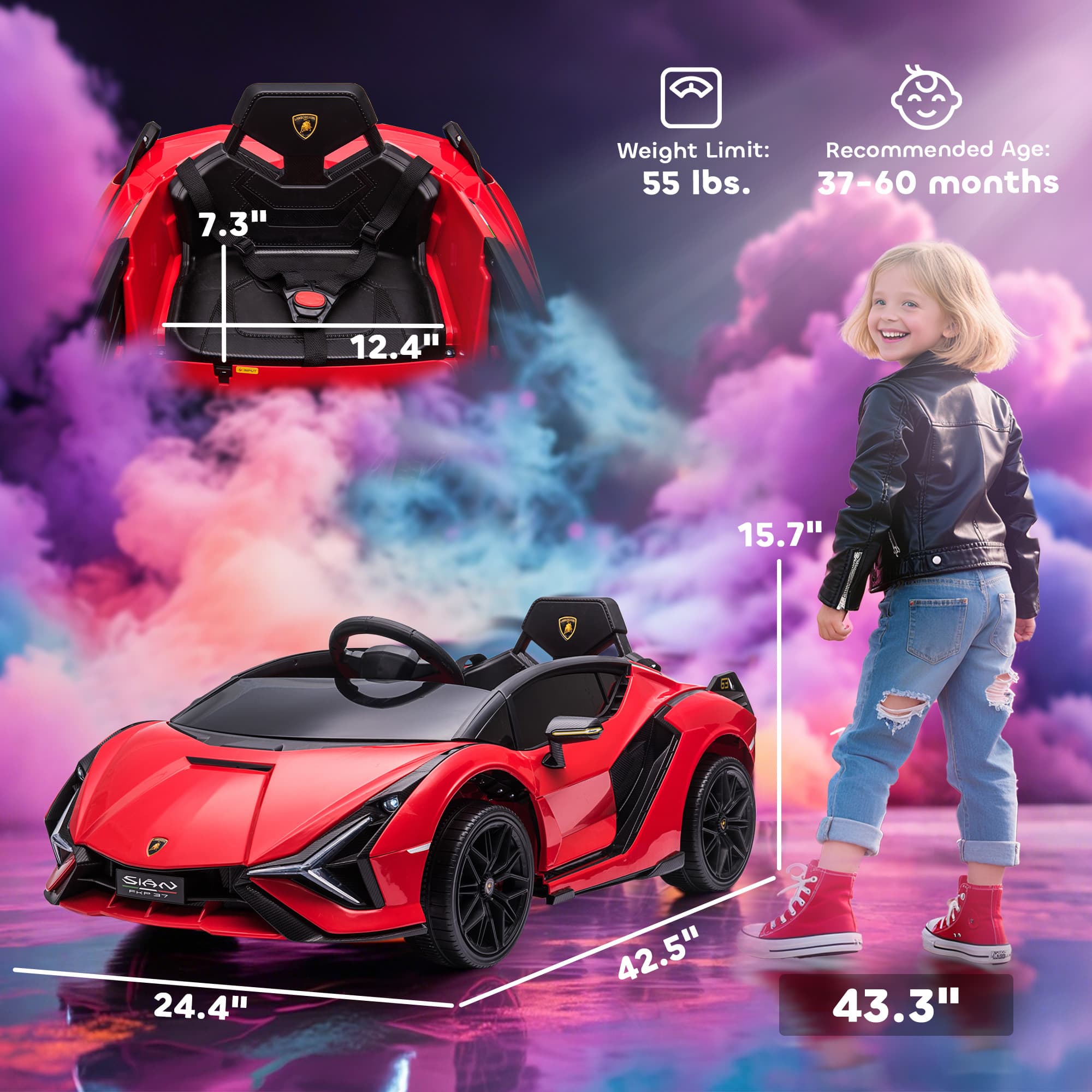 12V Lamborghini SIAN Licensed Electric Car for image 3