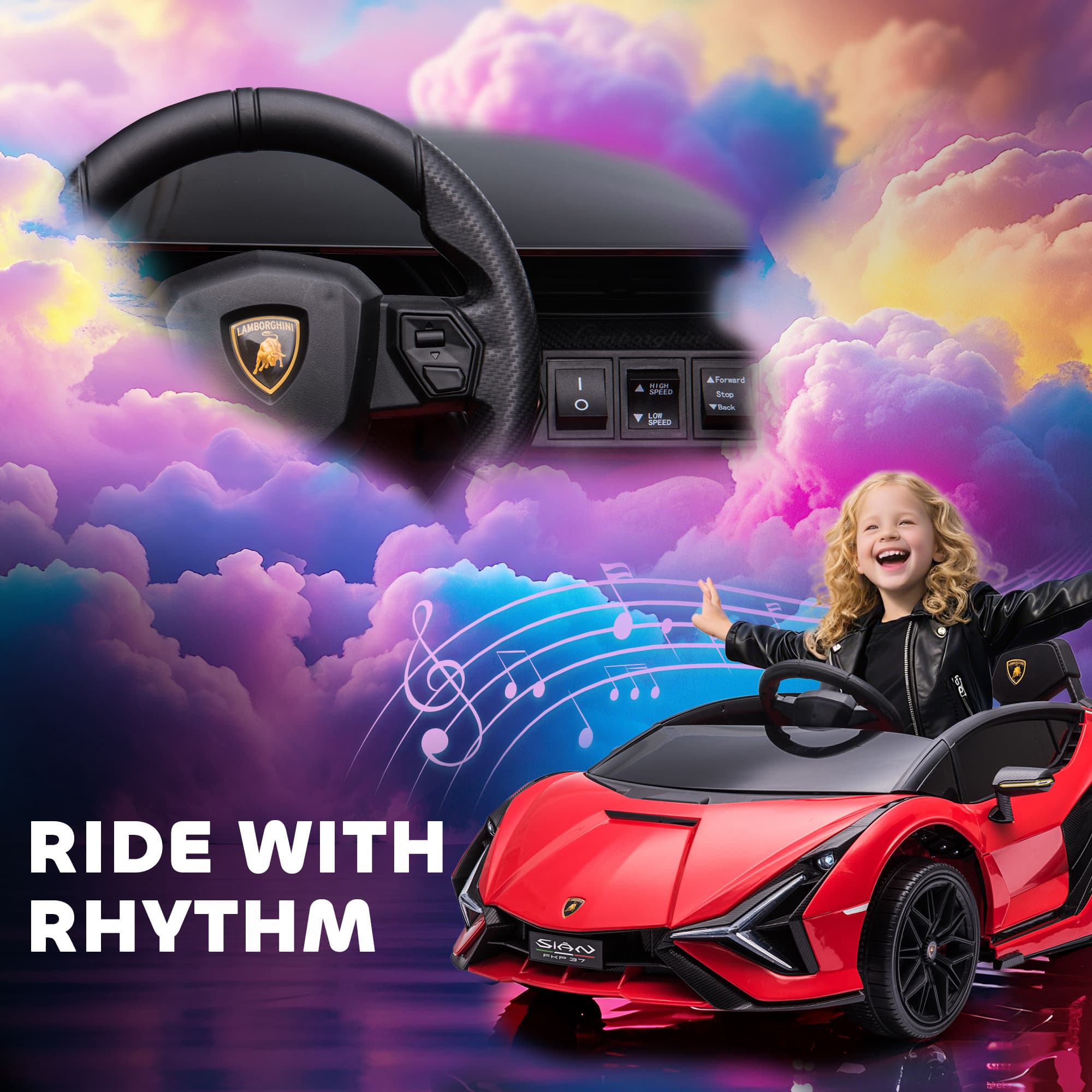 12V Lamborghini SIAN Licensed Electric Car for image 7