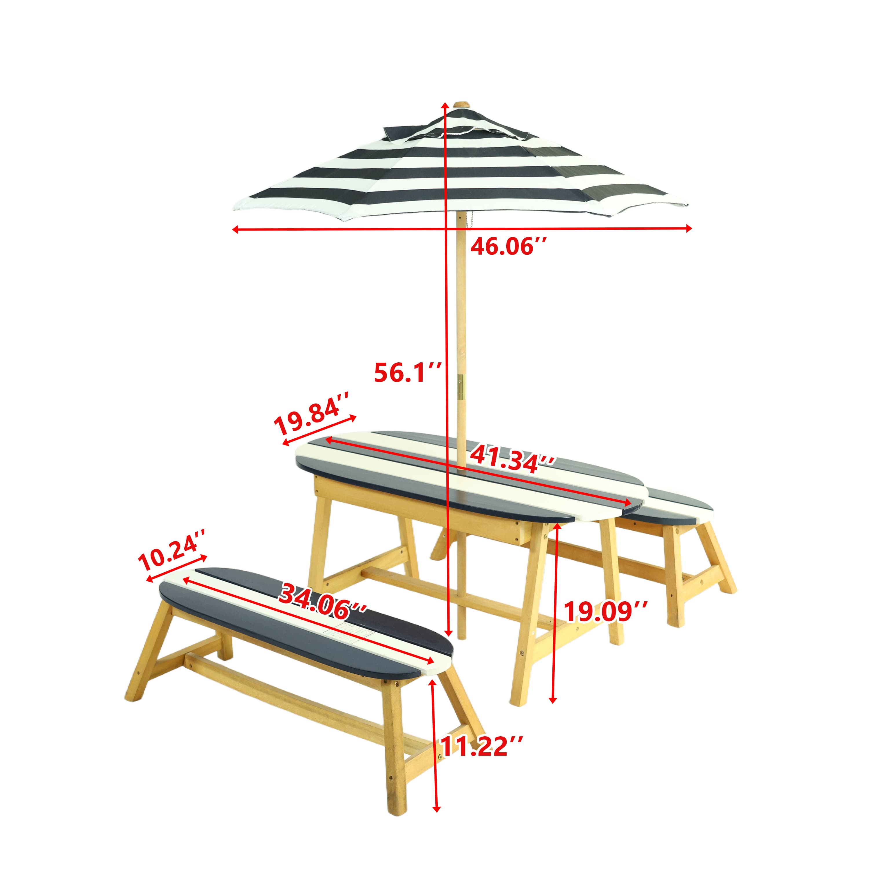 Naturally Playful Kids Picnic Table With Umbrella image 5