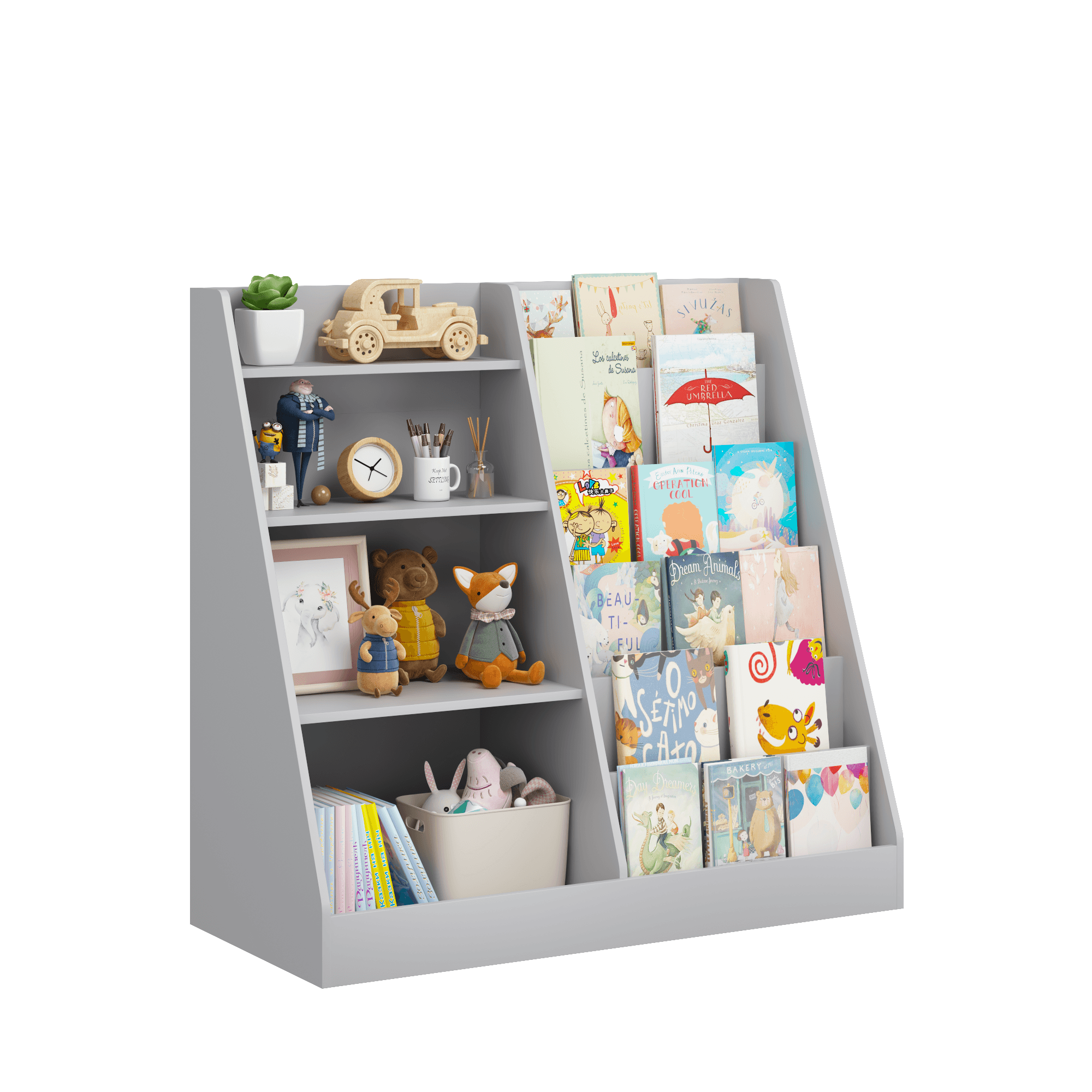 Kids Bookshelf And Toy Storage Organizer, Multifunctional image 13