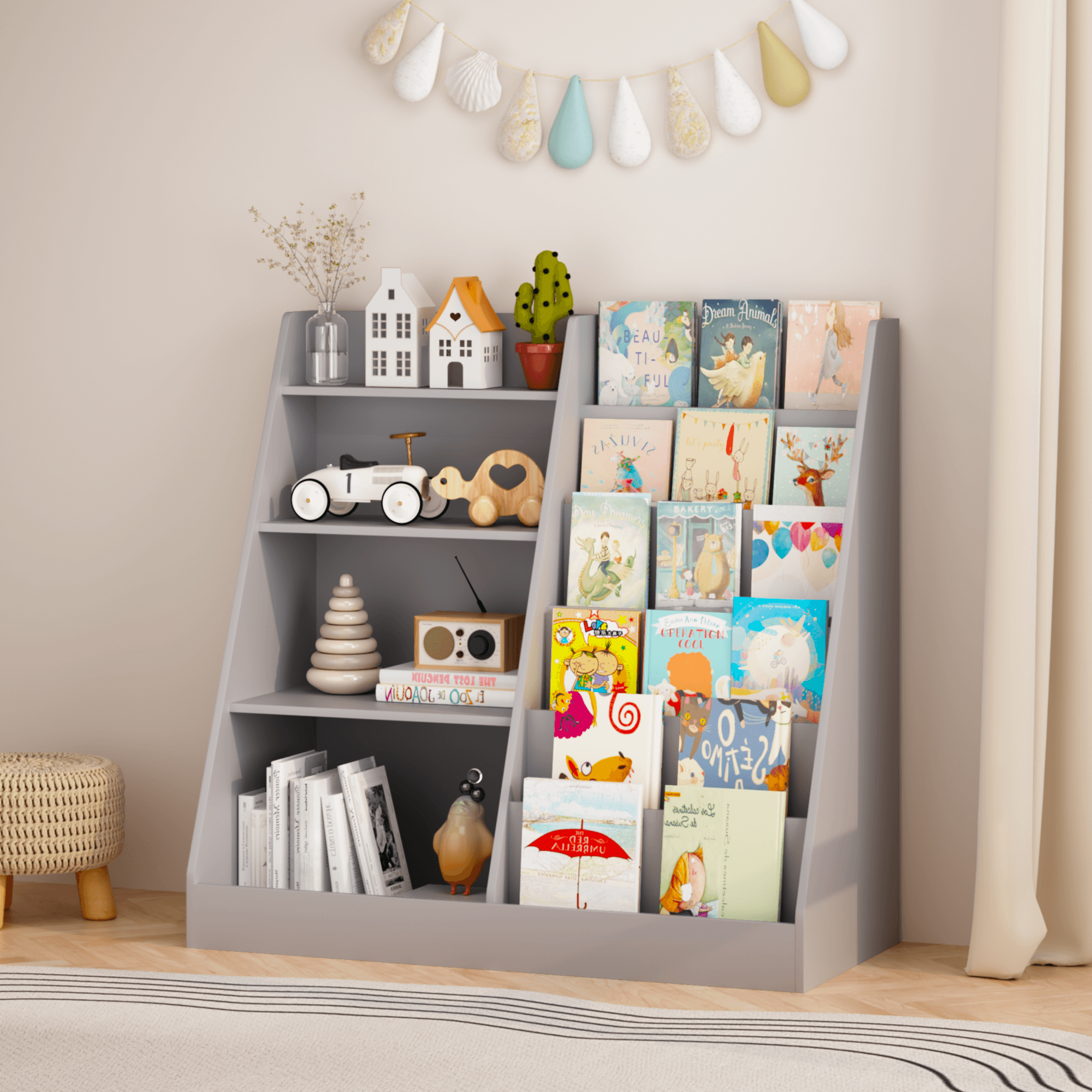 Kids Bookshelf And Toy Storage Organizer, Multifunctional image 6
