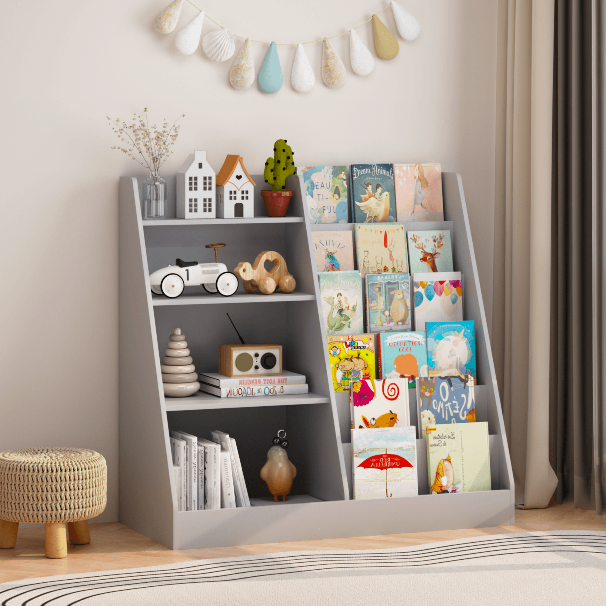 Kids Bookshelf And Toy Storage Organizer, Multifunctional image 5