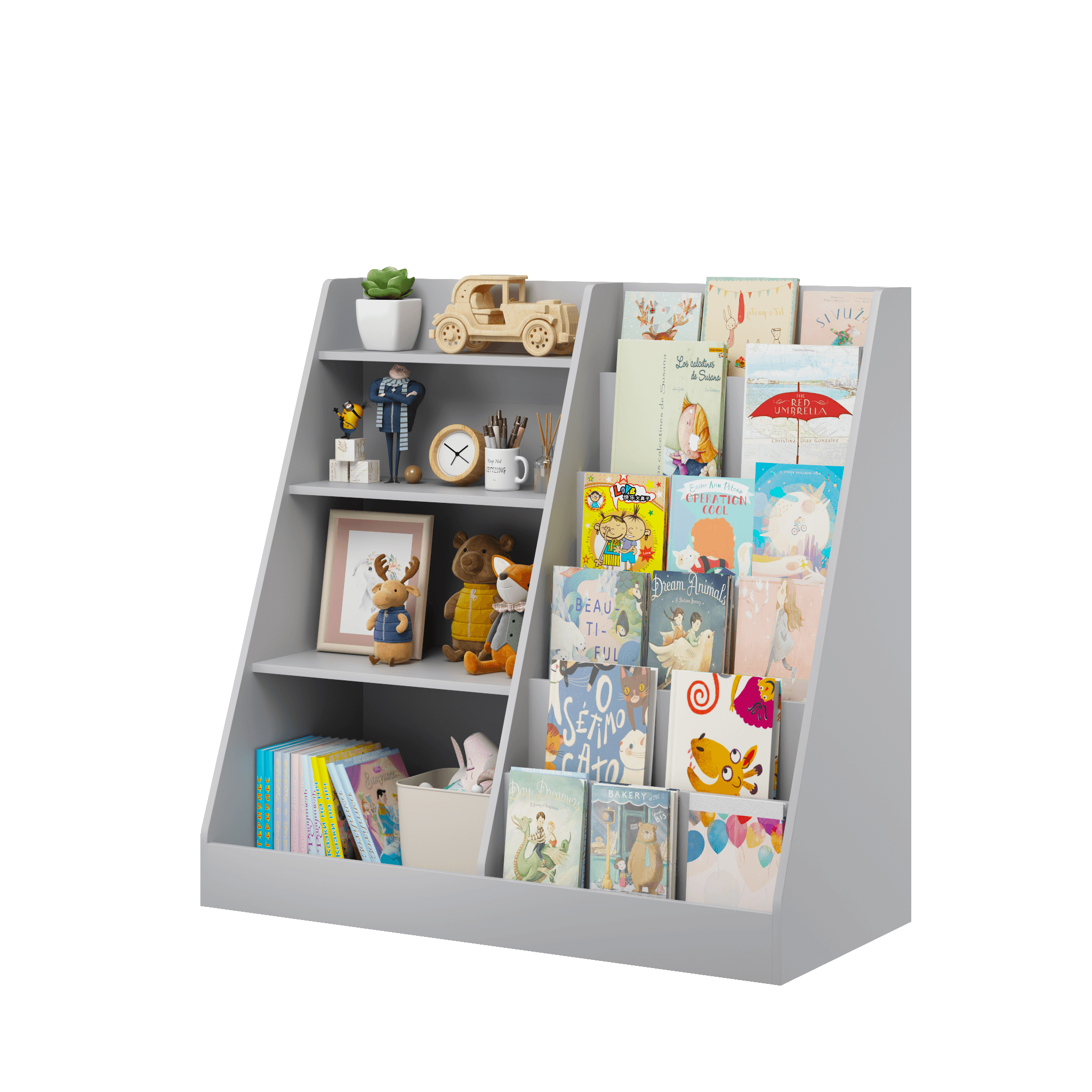 Kids Bookshelf And Toy Storage Organizer, Multifunctional image 14
