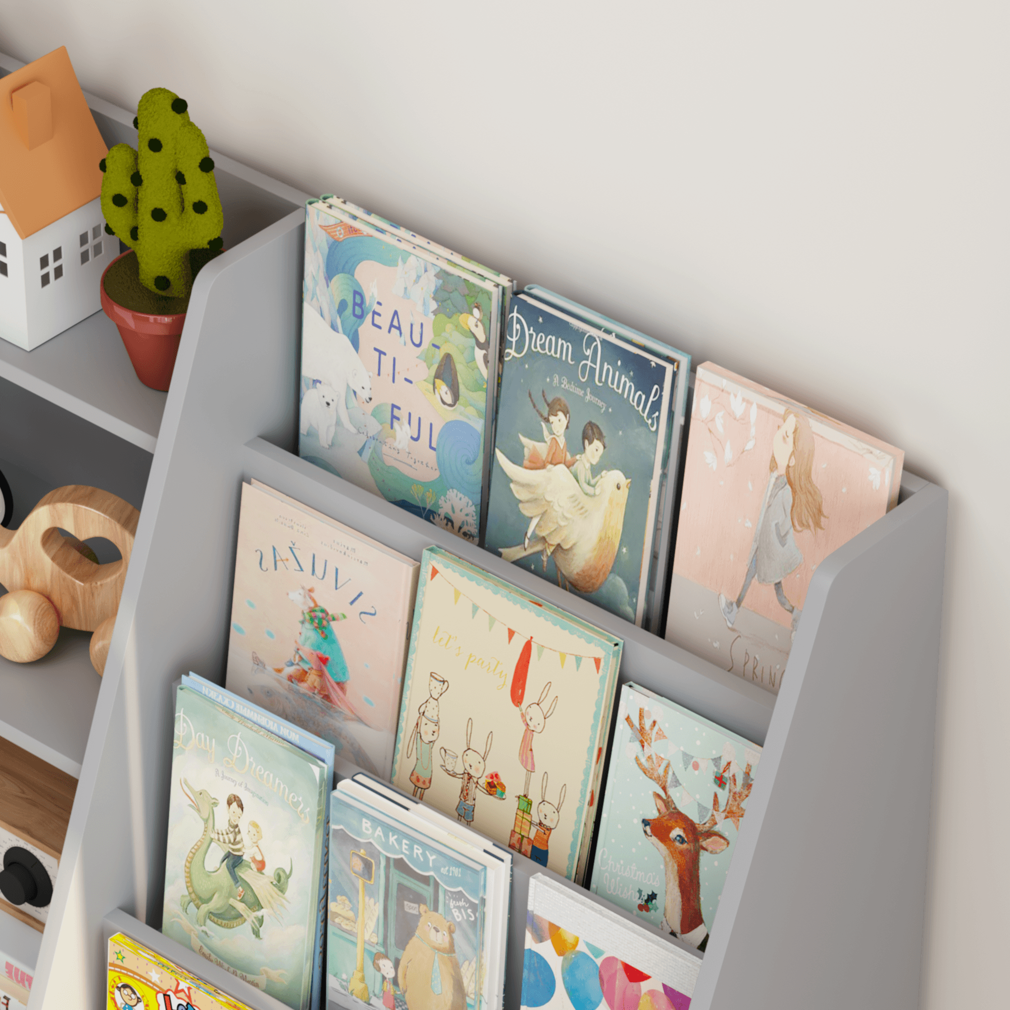 Kids Bookshelf And Toy Storage Organizer, Multifunctional image 12
