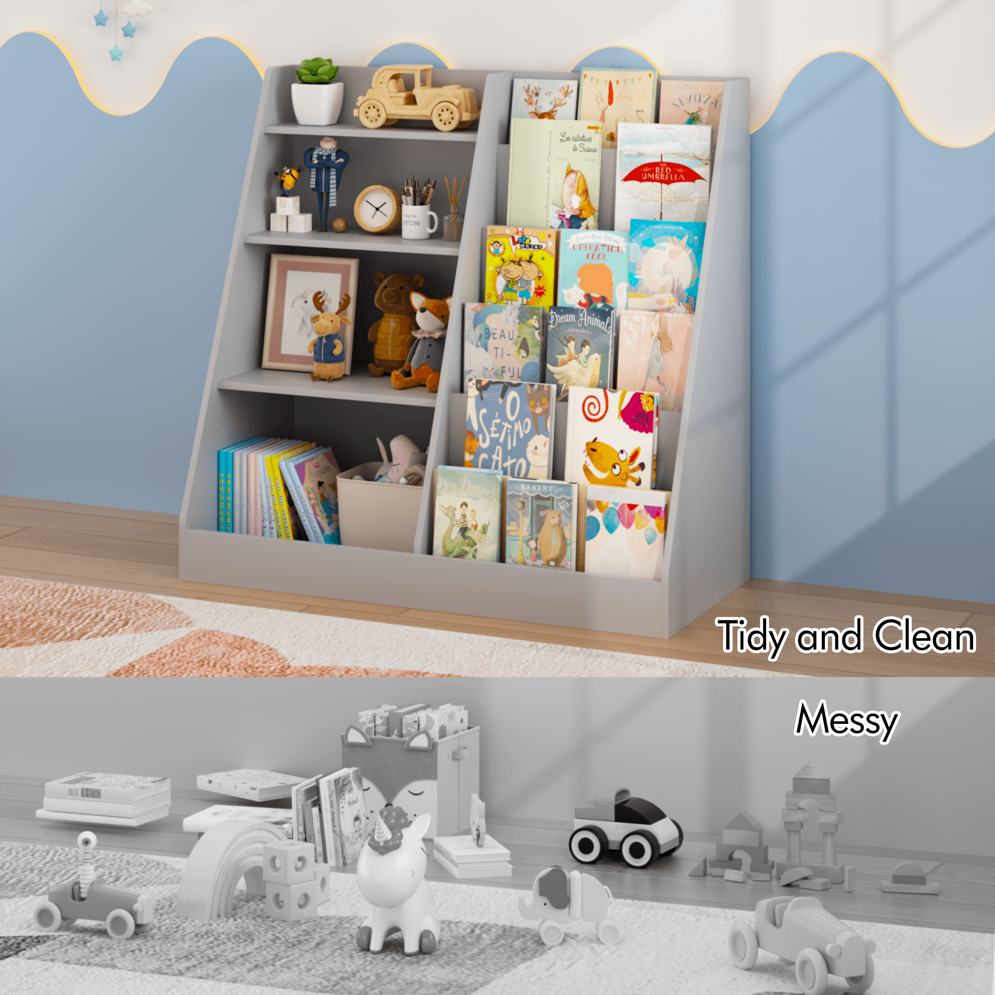 Kids Bookshelf And Toy Storage Organizer, Multifunctional image 10