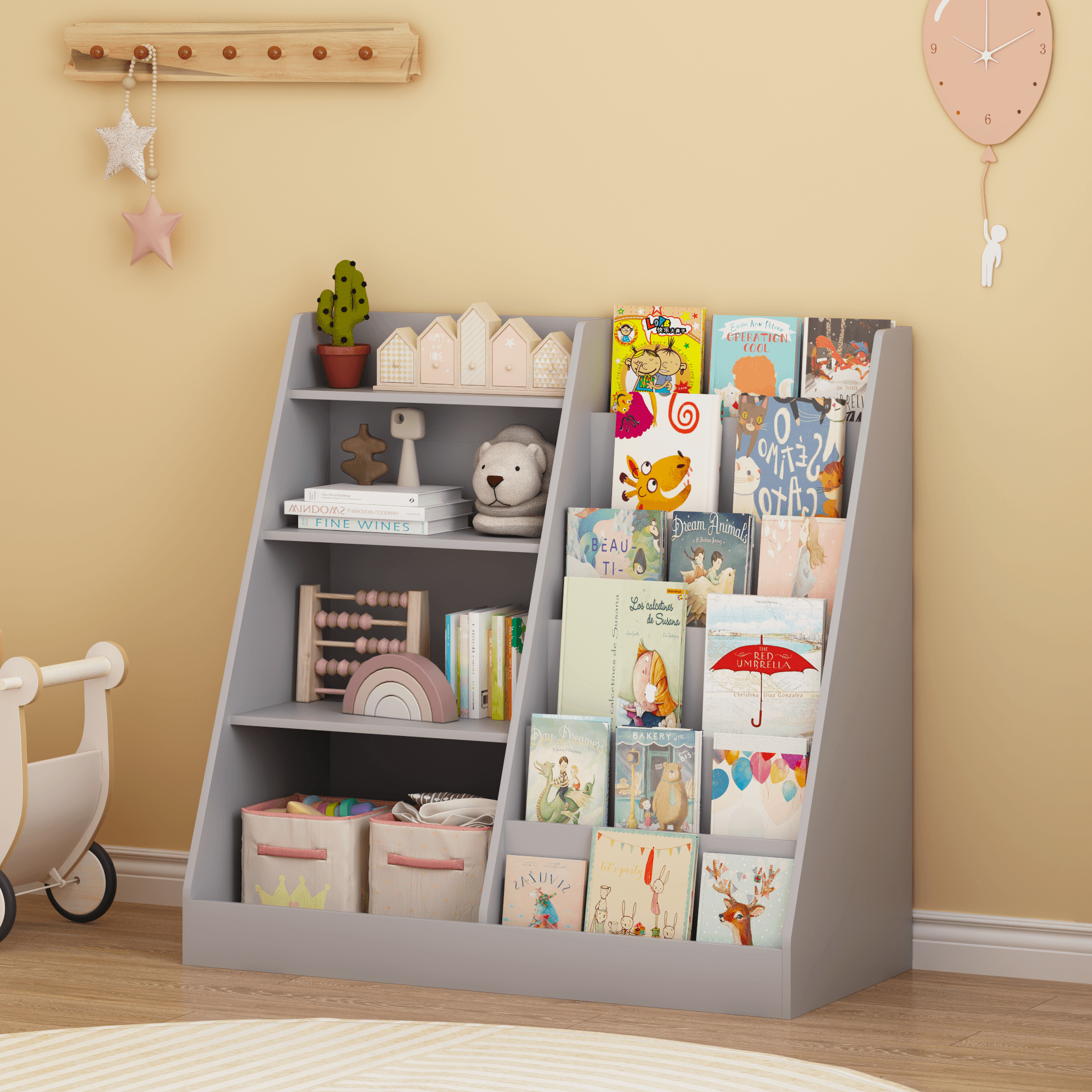 Kids Bookshelf And Toy Storage Organizer, Multifunctional image 18
