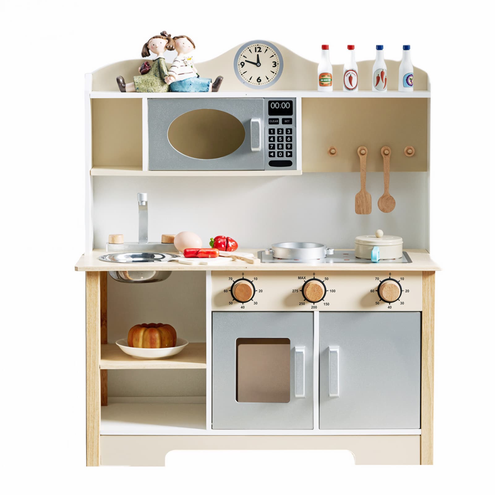 Wooden Play Kitchen Set Realistic Toddler Kitchen image 5