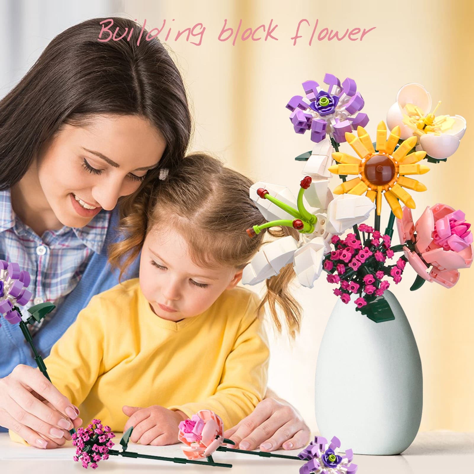 Flower Bouquet Building Set Artificial Flowers Bouquet image 2
