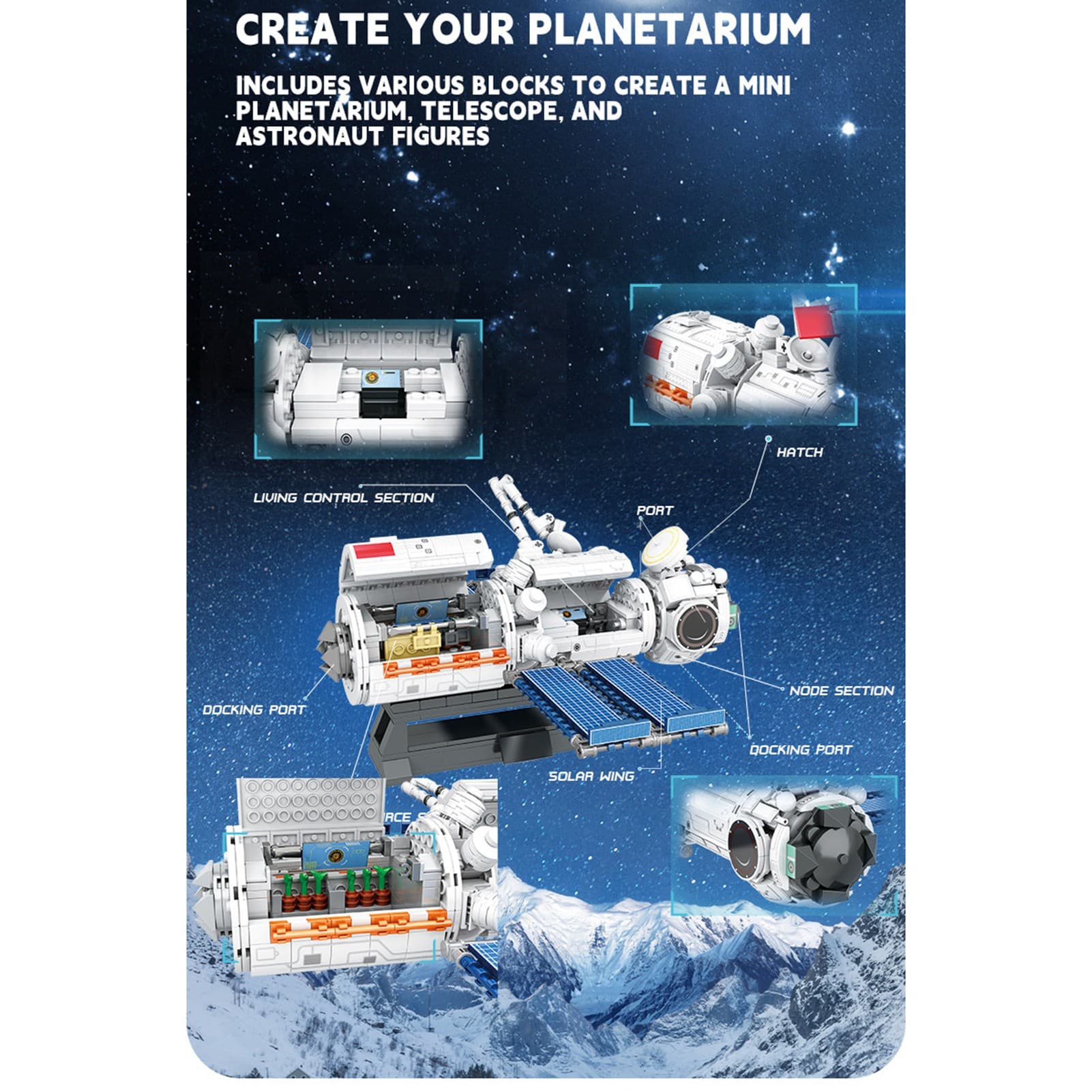 City Space Station Building Set 895 Pieces image 5