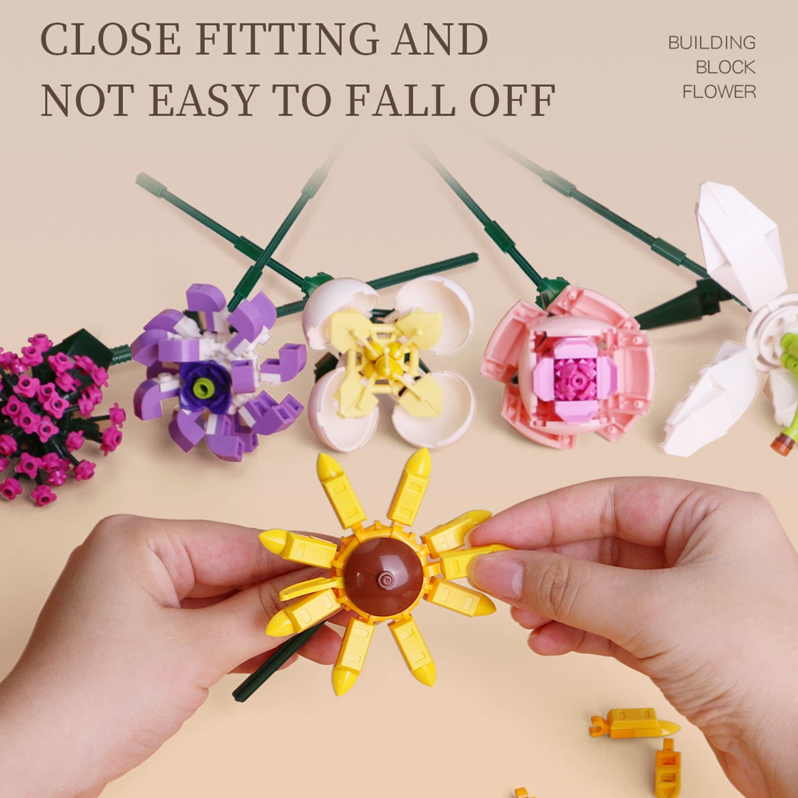 Flower Bouquet Building Set Artificial Flowers Bouquet image 5