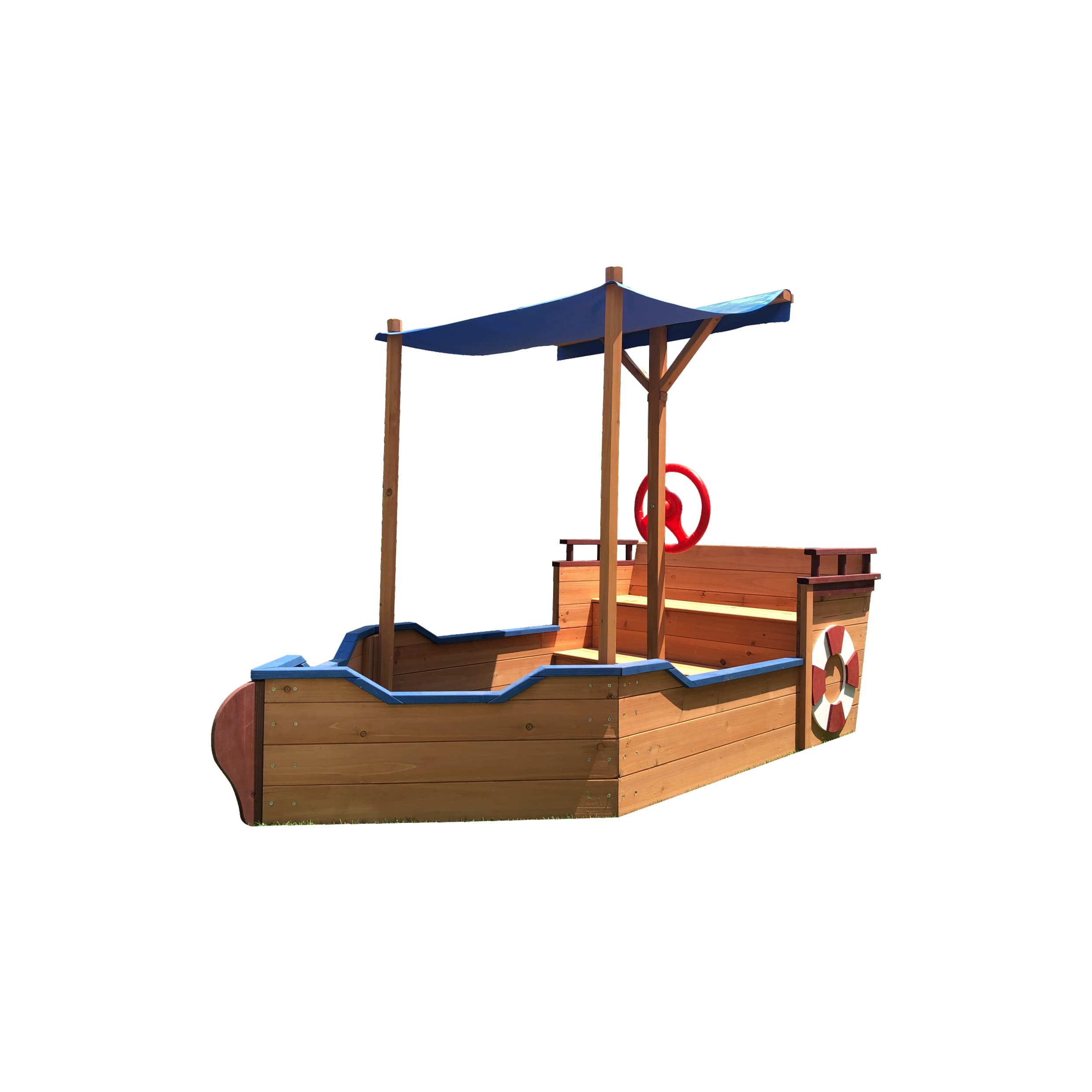 Wooden Sandbox With Storage Platform And Seat image 4