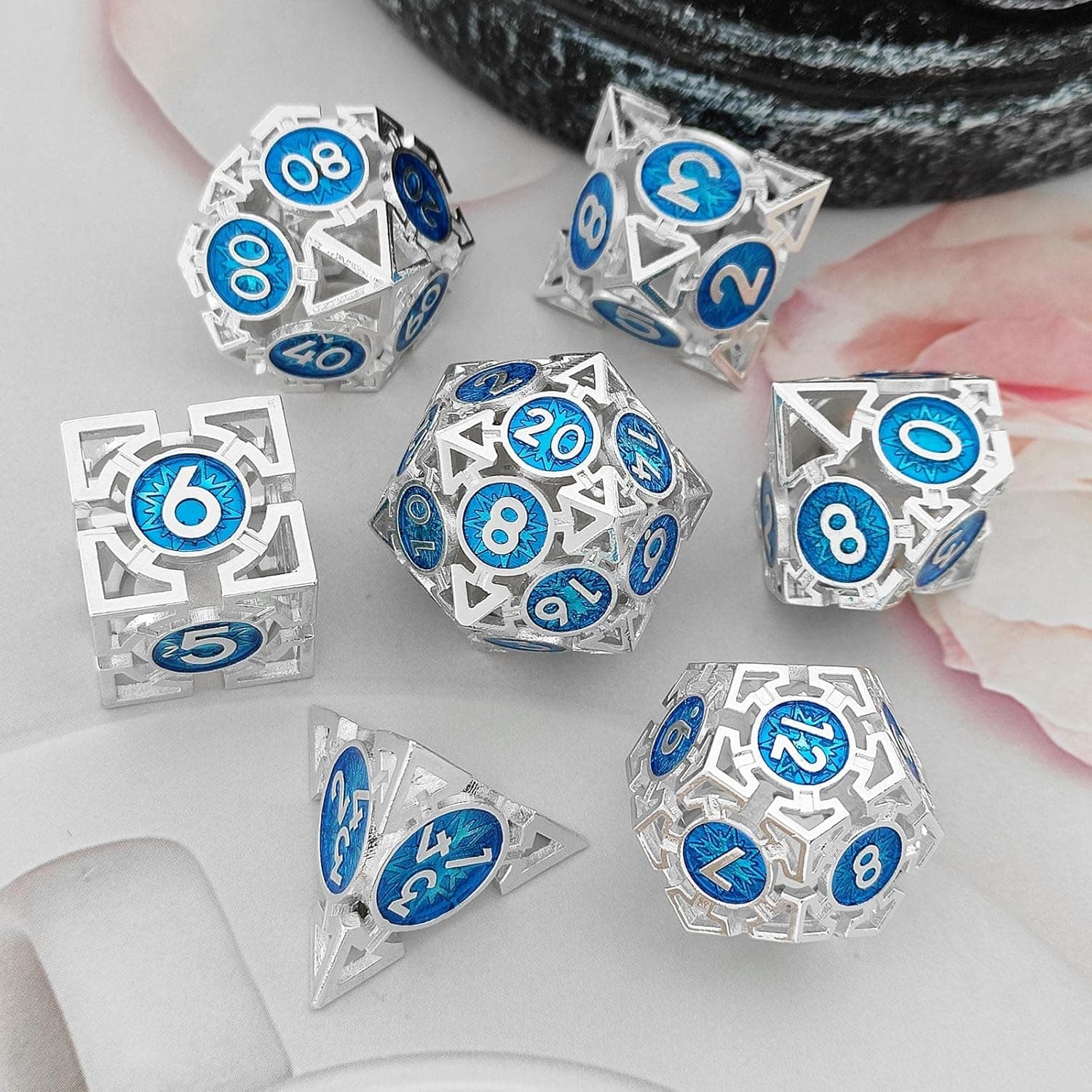 DND Metal Dice Set D20 Polyhedral Hollow image 4