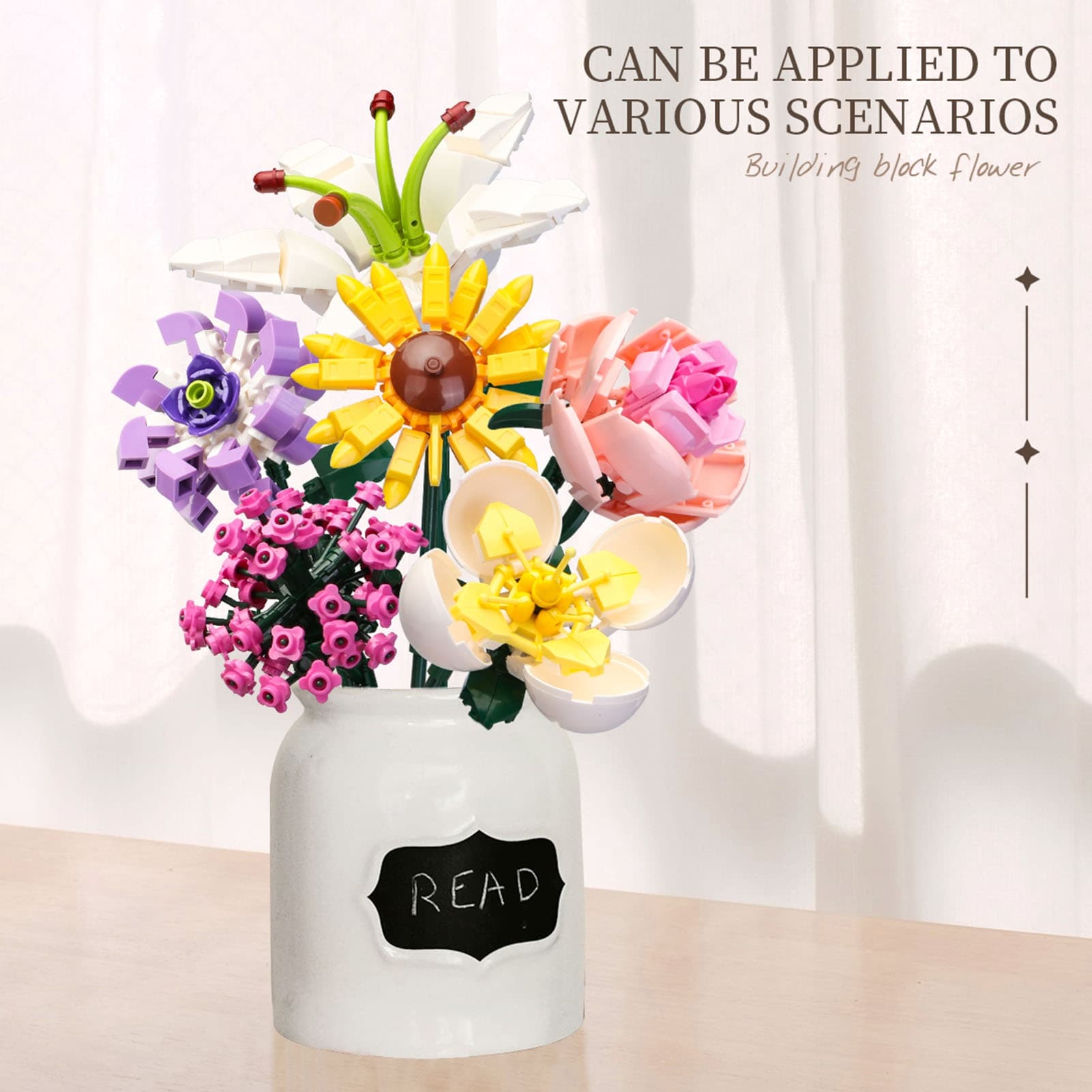 Flower Bouquet Building Set Artificial Flowers Bouquet image 4
