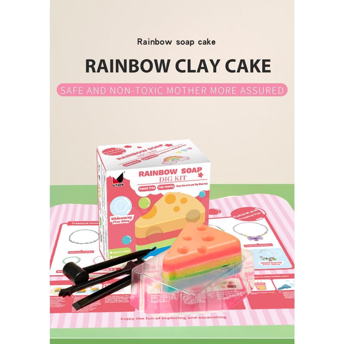 Rainbow Clay Cake, Safe And Non-toxic Materials image 3