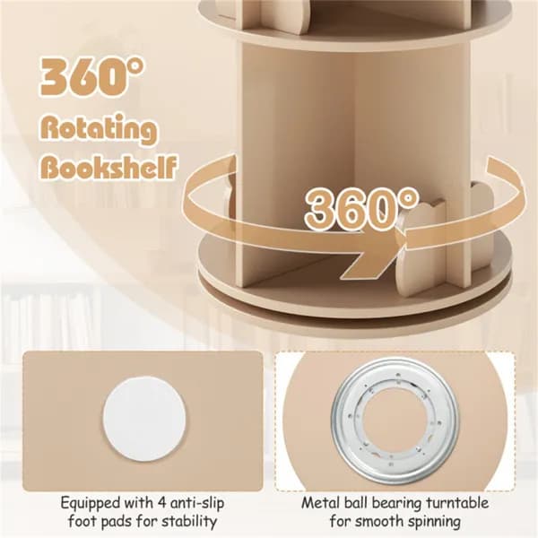 2-Tier Kids Rotating Bookshelf - Display For image 3