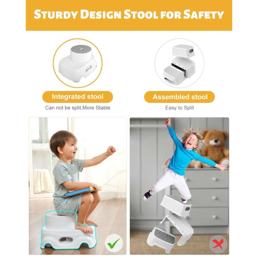 Padded 2-Step Step Stool, 2-Step Footstool - Step Stool Non-slip, Portable, Space-saving Design For Bathroom, Kitchen, Bedroom, Classroom - Easy To Clean, Sturdy And Comfortable image 20