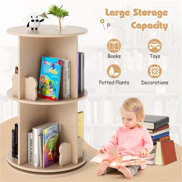 2-Tier Kids Rotating Bookshelf - Display For image 6