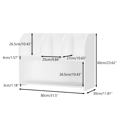 Kids Bookcase With 4 Compartments image 4