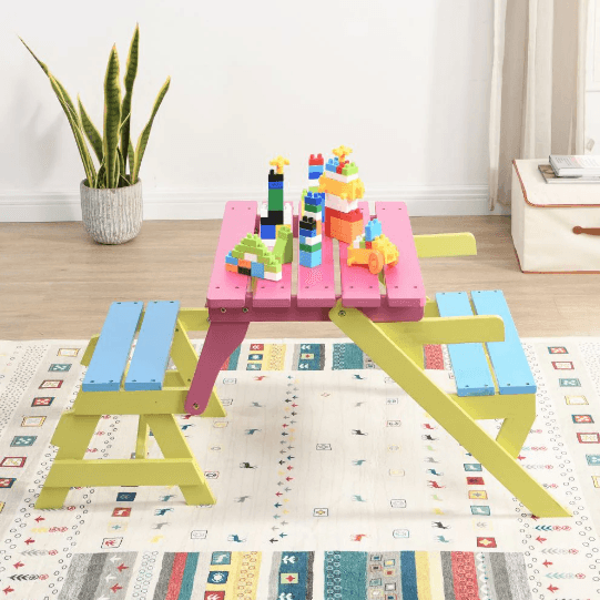 KID'S MULTI-FUNCTIONAL ARM CHAIR,TABLE 2 BENCHES image 2