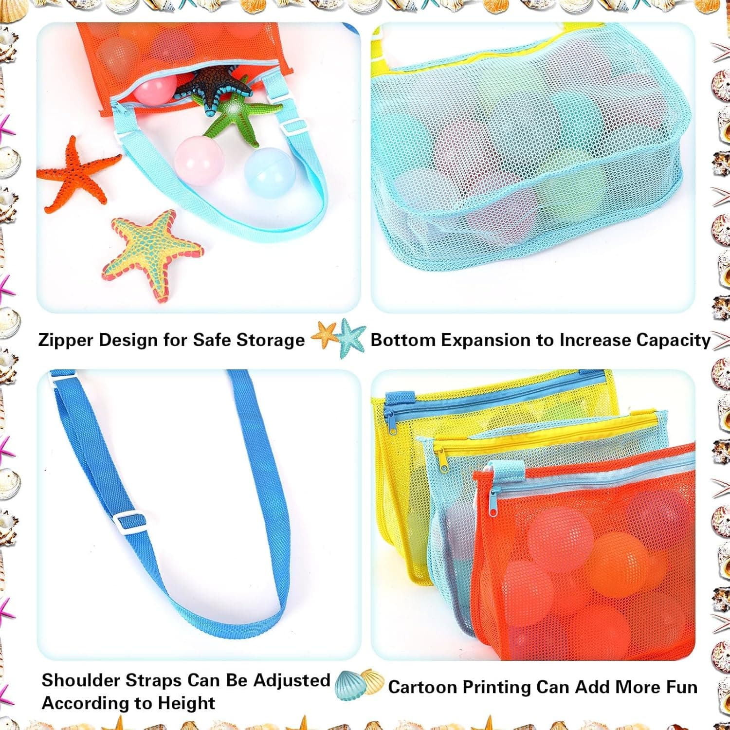 3 Pack Beach Toys Mesh Beach Bag image 3