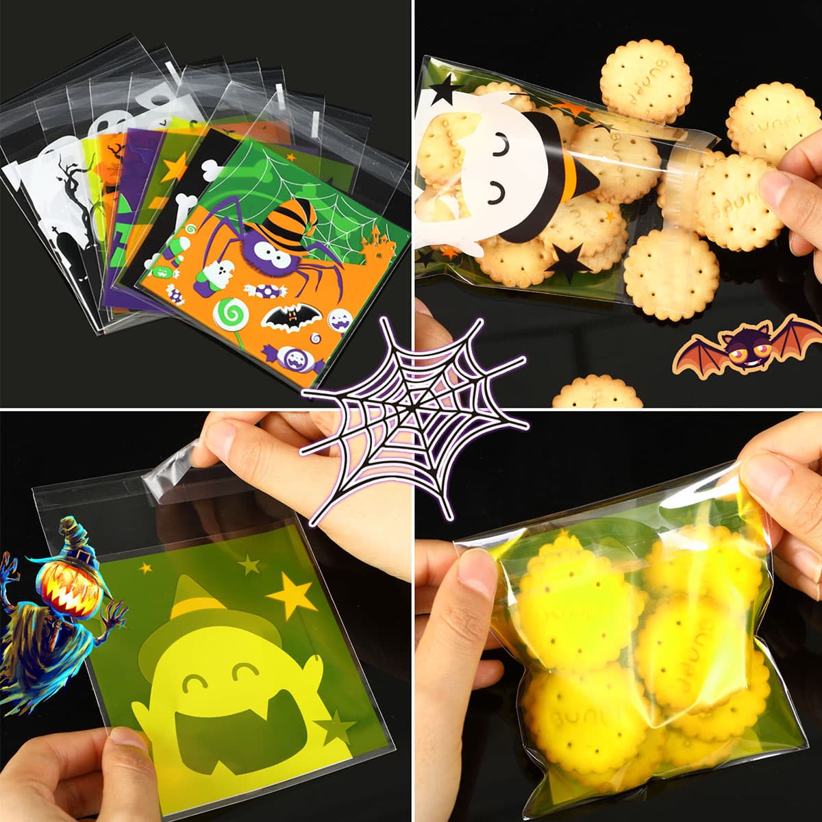 450 Pcs Halloween Cellophane Treat Bags Self-sealing image 9