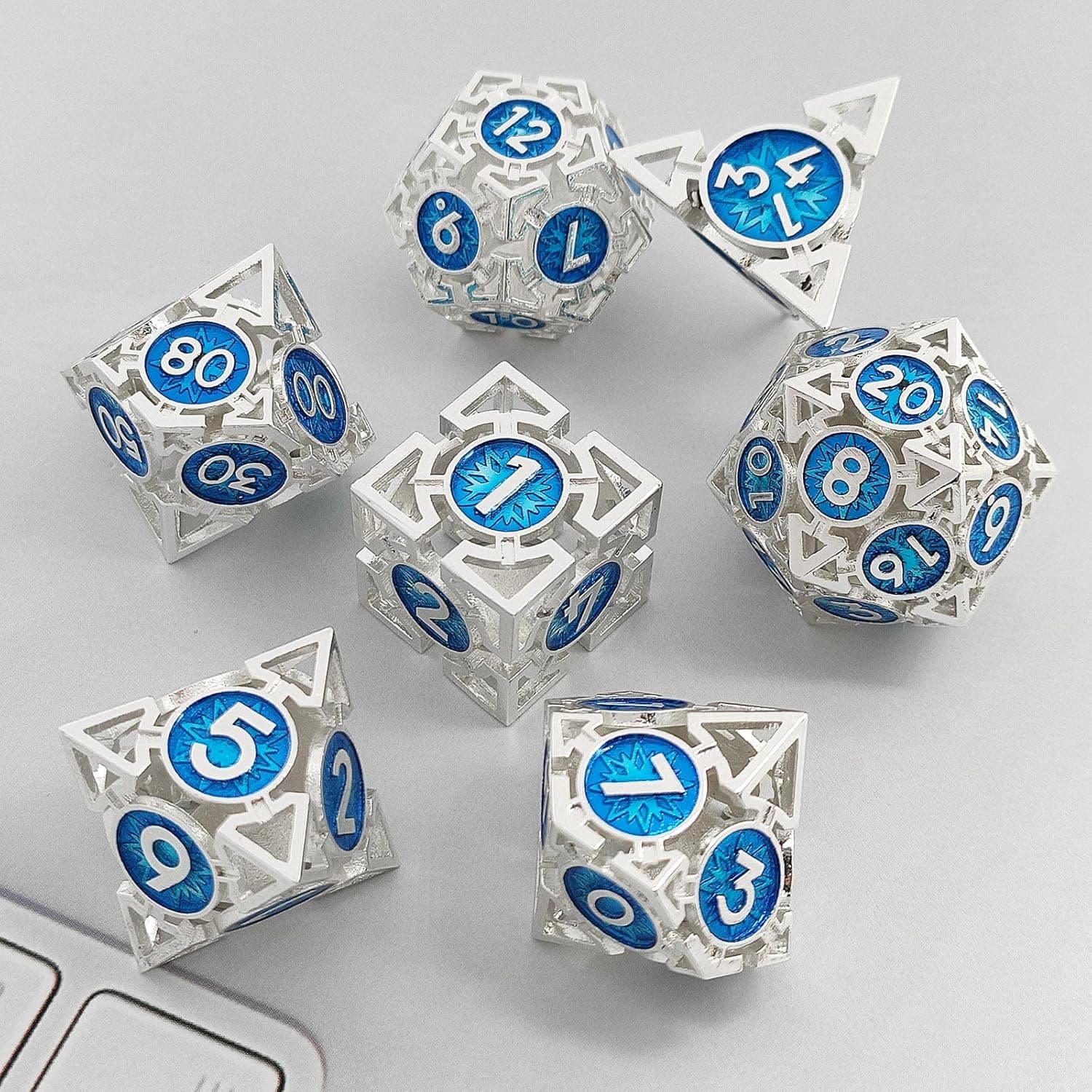 DND Metal Dice Set D20 Polyhedral Hollow image 7