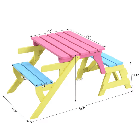 KID'S MULTI-FUNCTIONAL ARM CHAIR,TABLE 2 BENCHES image 4