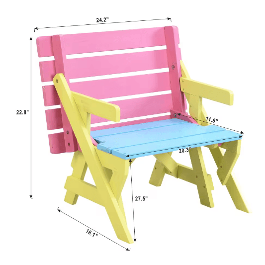 KID'S MULTI-FUNCTIONAL ARM CHAIR,TABLE 2 BENCHES image 3