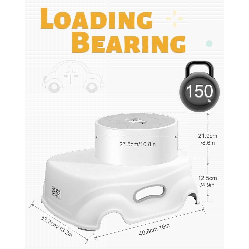 Padded 2-Step Step Stool, 2-Step Footstool - Step Stool Non-slip, Portable, Space-saving Design For Bathroom, Kitchen, Bedroom, Classroom - Easy To Clean, Sturdy And Comfortable image 3