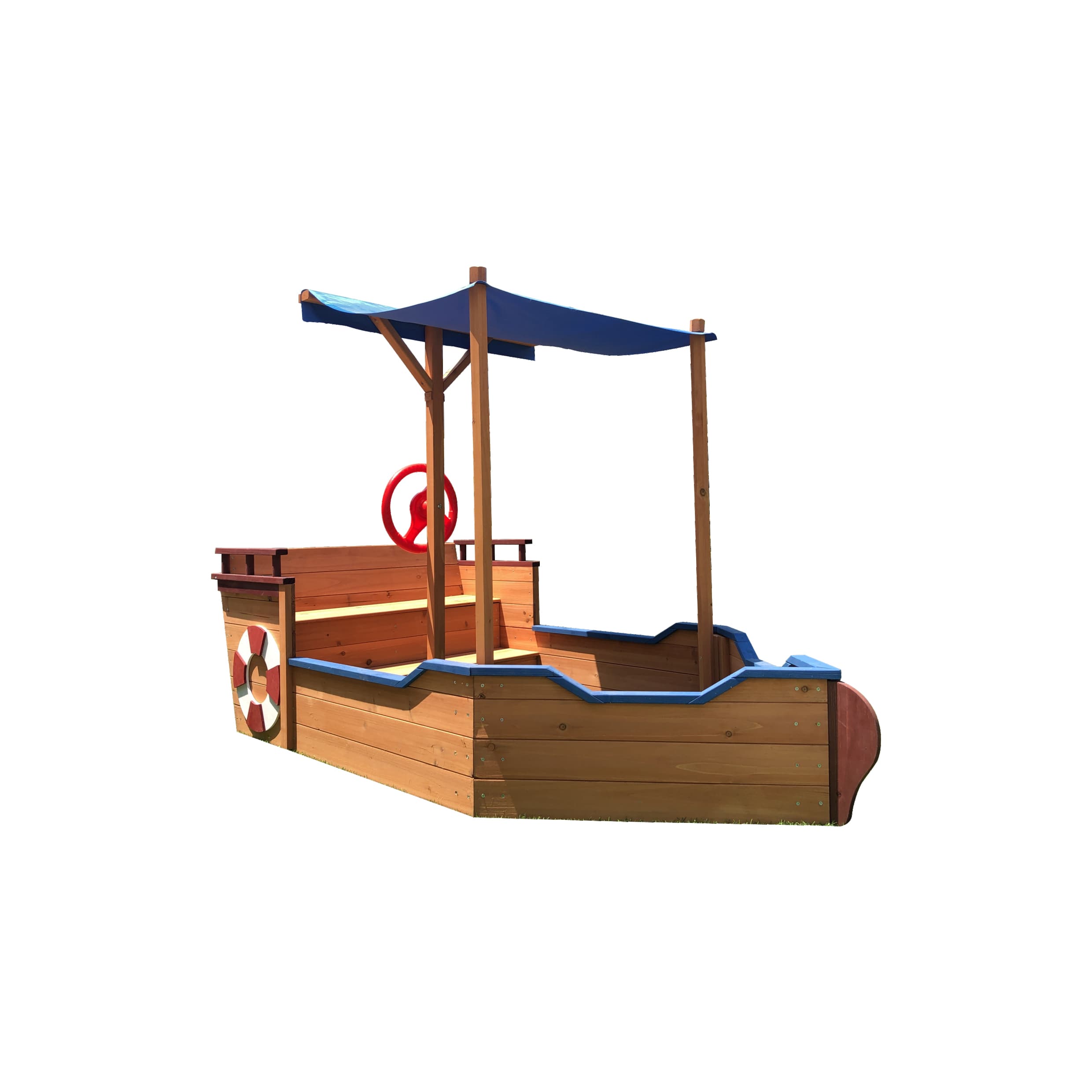 Wooden Sandbox With Storage Platform And Seat image 7