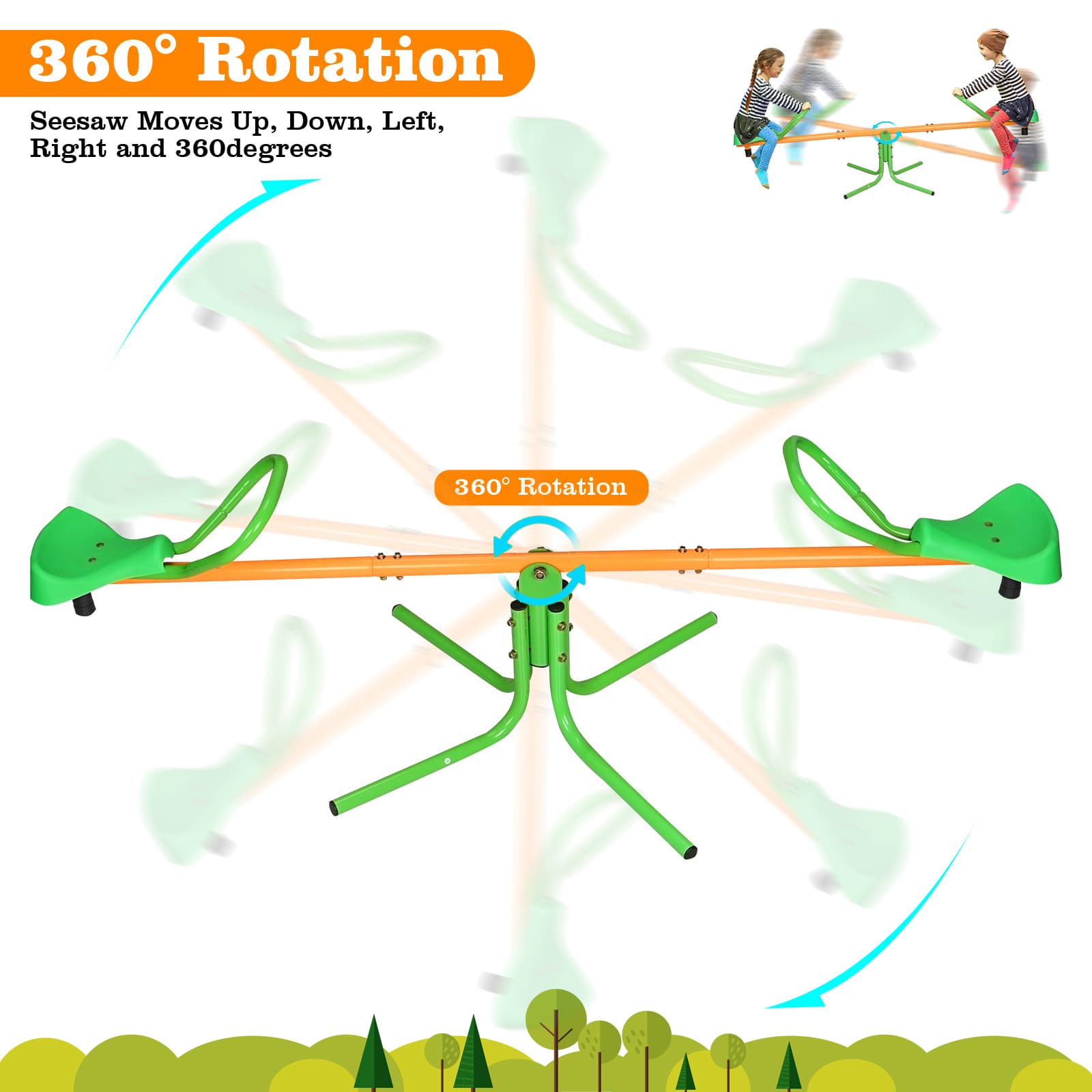 360 Degree Rotating Outdoor Children's Rotating Seesaw image 5