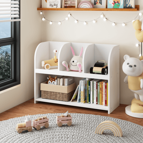 Kids Bookcase With 4 Compartments image 11