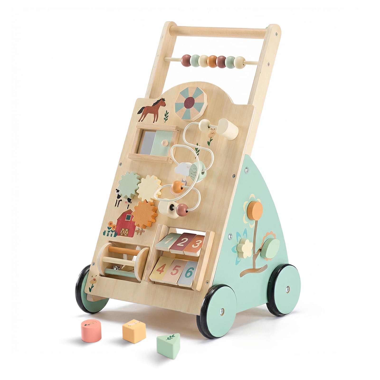 Wooden Baby Walker, Adjustable-speed Push-style Walker, Equipped image 3