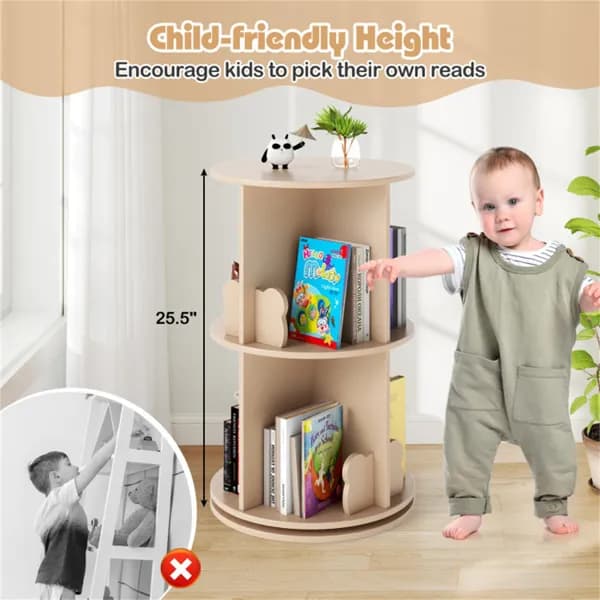 2-Tier Kids Rotating Bookshelf - Display For image 5