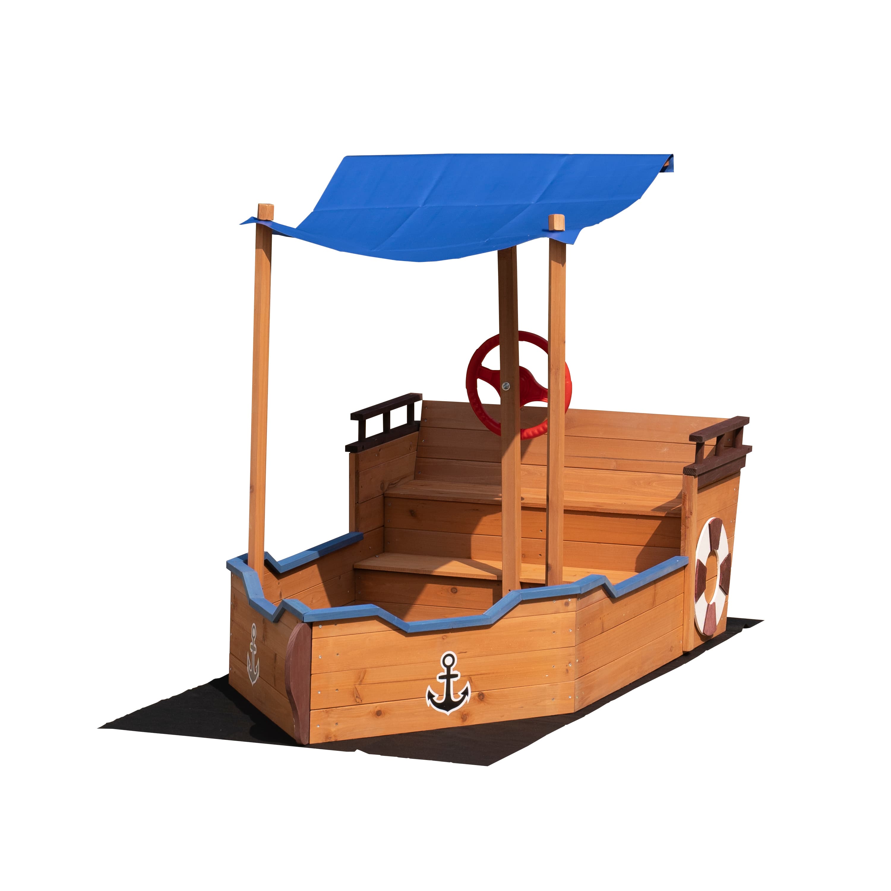 Wooden Sandbox With Storage Platform And Seat image 5