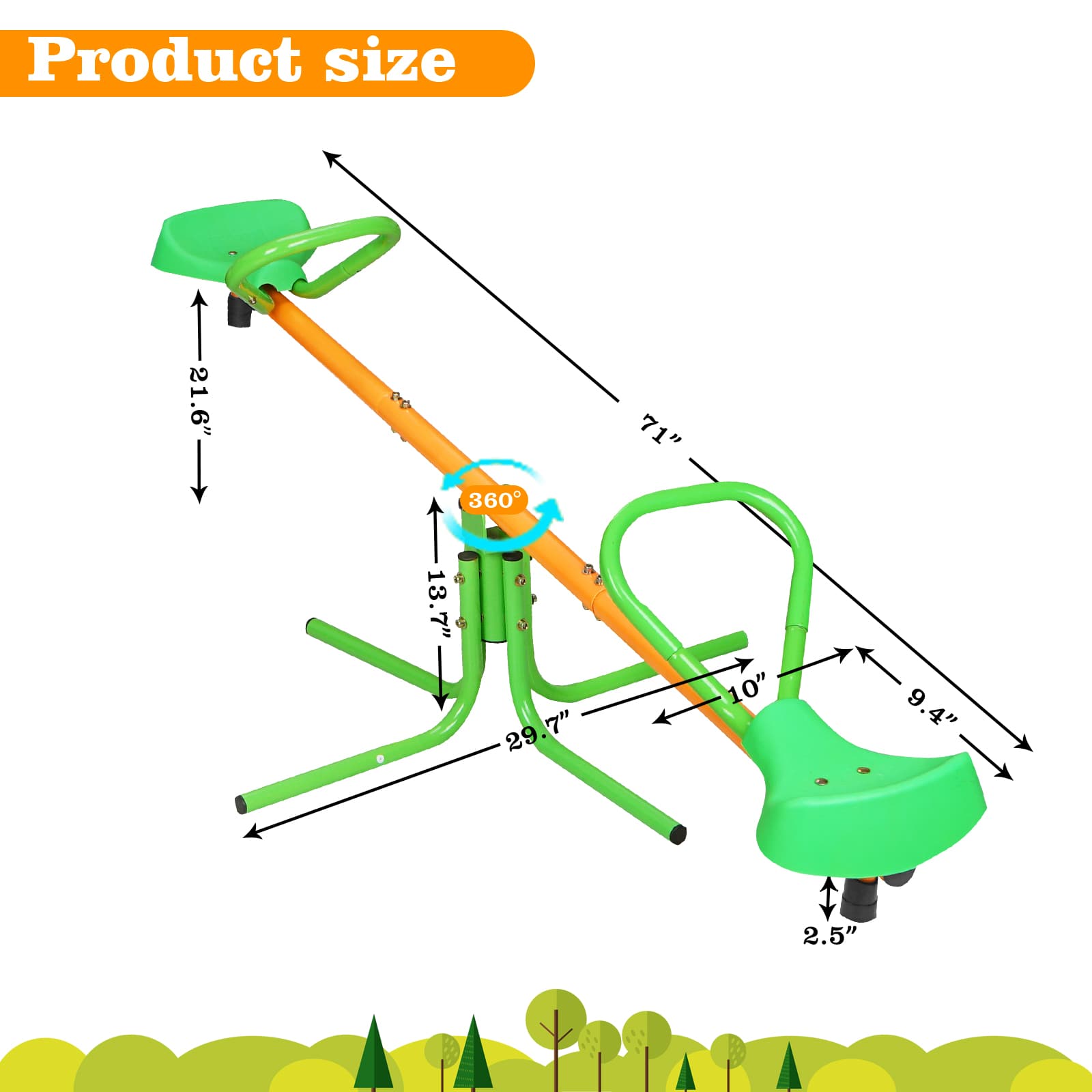 360 Degree Rotating Outdoor Children's Rotating Seesaw image 4