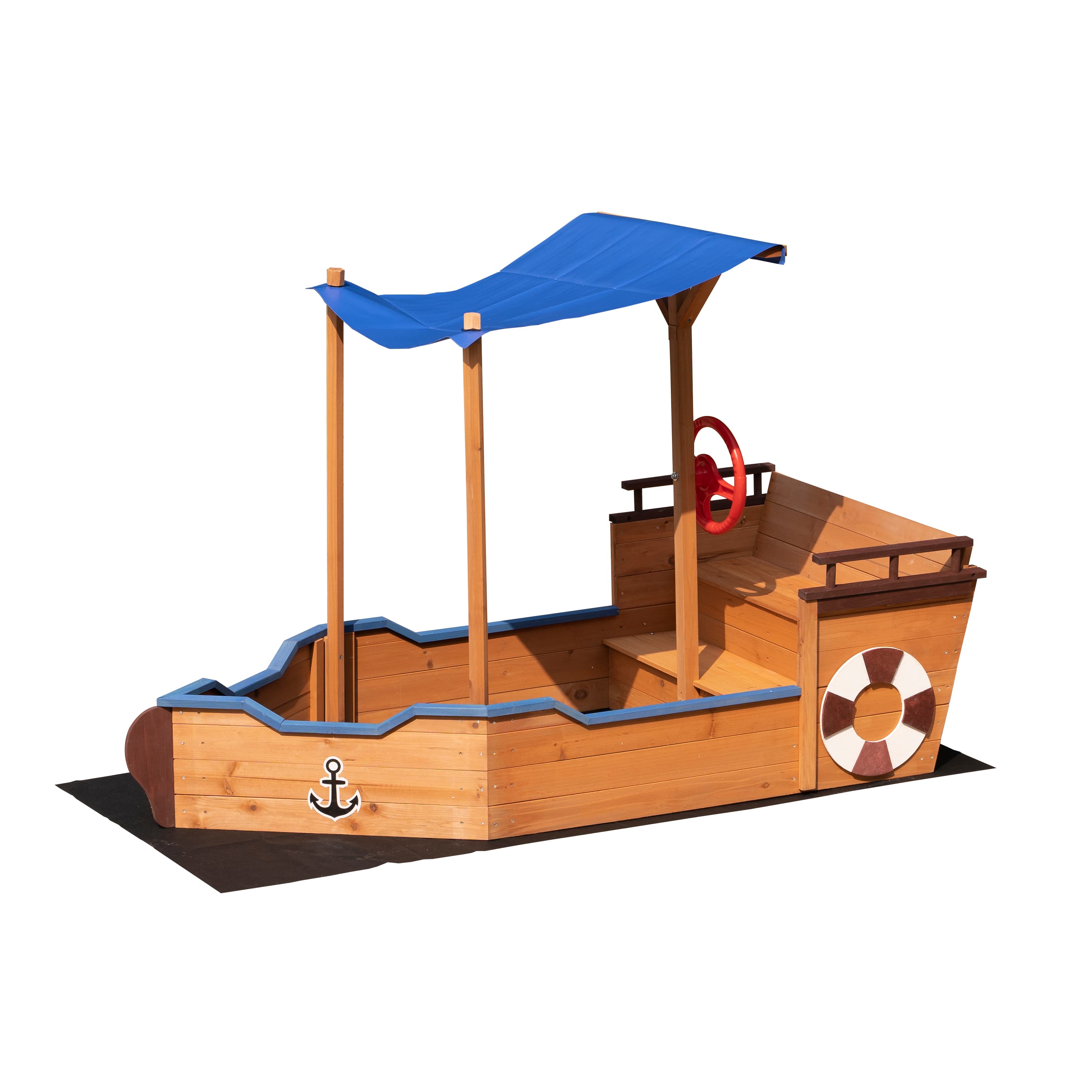 Wooden Sandbox With Storage Platform And Seat image 9