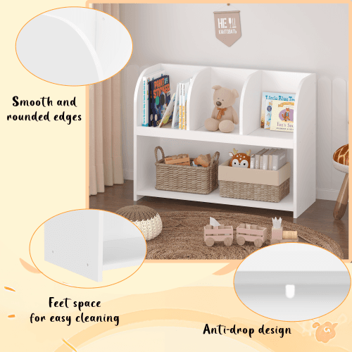 Kids Bookcase With 4 Compartments image 3