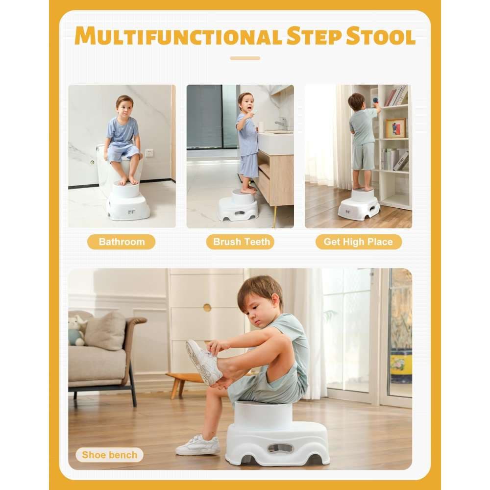 Padded 2-Step Step Stool, 2-Step Footstool - Step Stool Non-slip, Portable, Space-saving Design For Bathroom, Kitchen, Bedroom, Classroom - Easy To Clean, Sturdy And Comfortable image 23