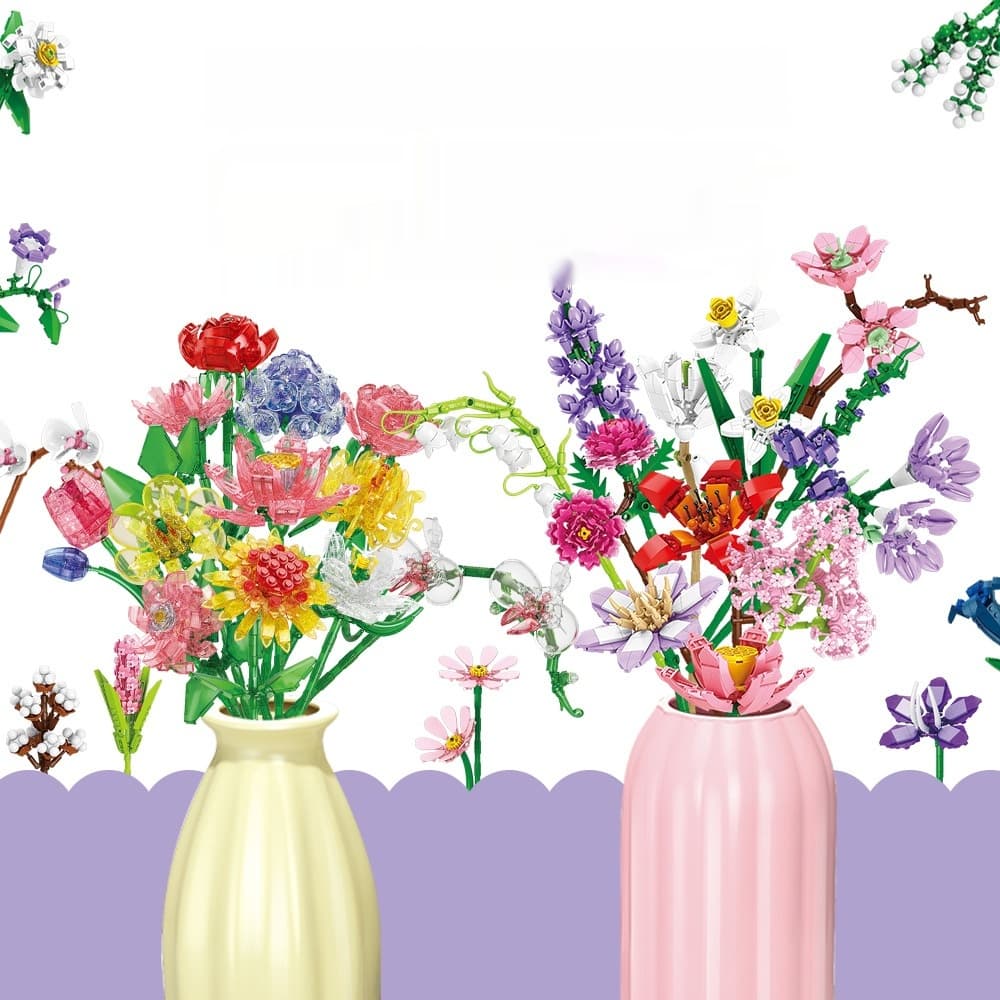 Building Block Flower Small Particle Assembly Toy