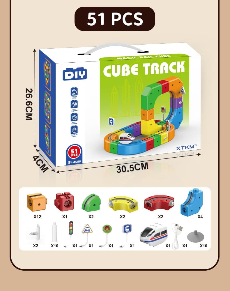 Small Train Track Cube Electric Assembled Building Block Toys image 15