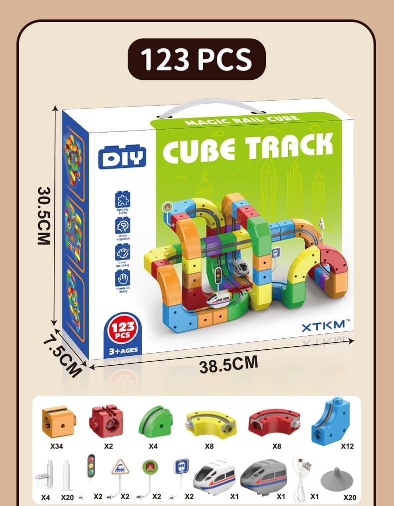 Small Train Track Cube Electric Assembled Building Block Toys image 13