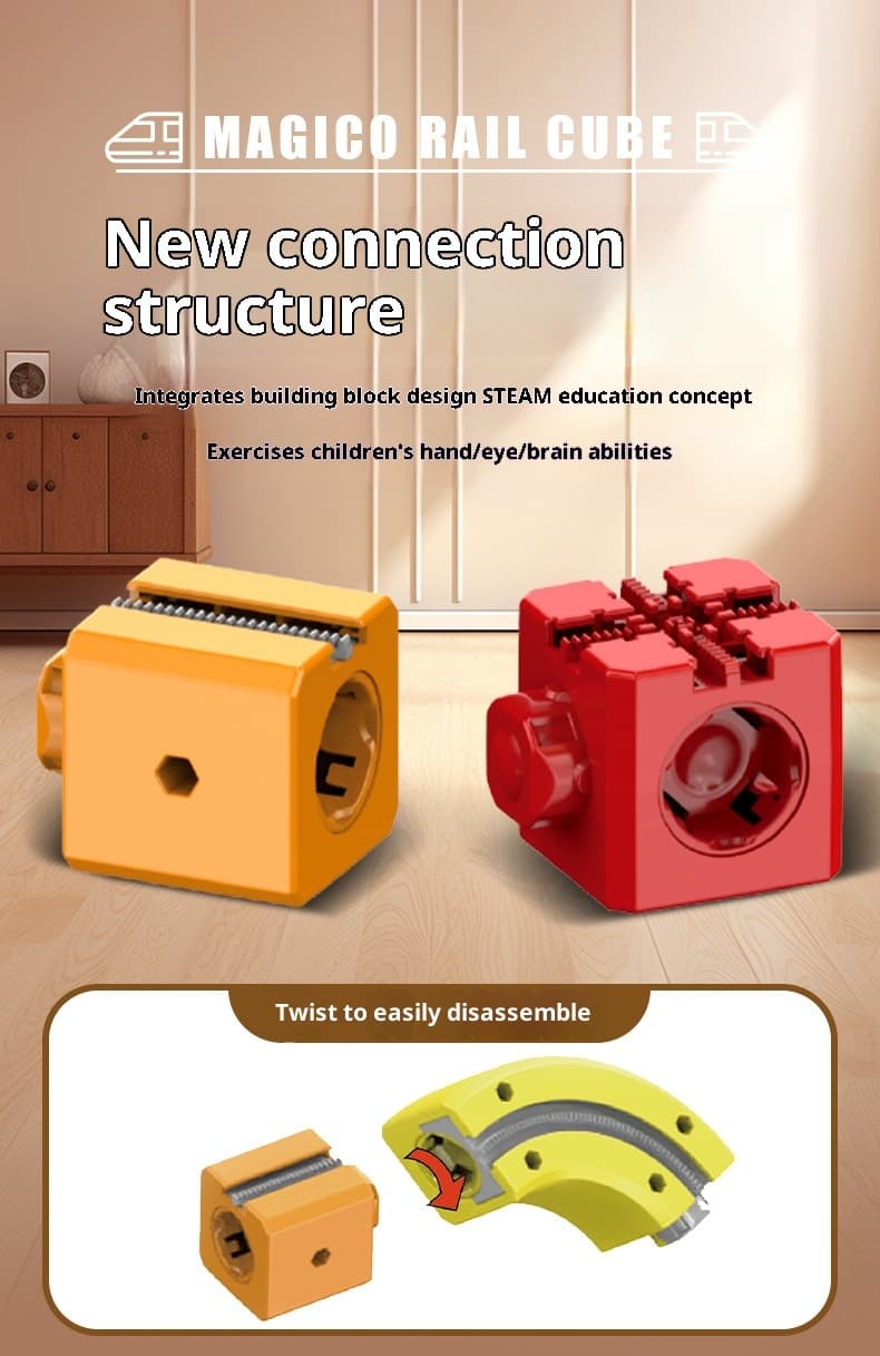 Small Train Track Cube Electric Assembled Building Block Toys image 8