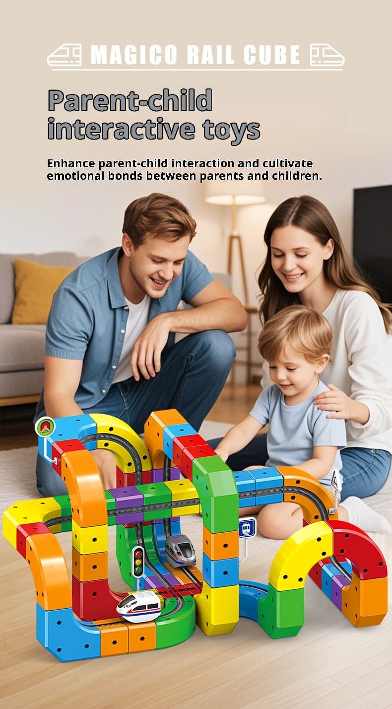 Small Train Track Cube Electric Assembled Building Block Toys image 6